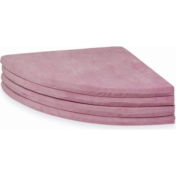 Tappeto Da Gioco 160 Cm Per Bambini, Rotondo, Pieghevole, Velvet Soft, Rosa-image