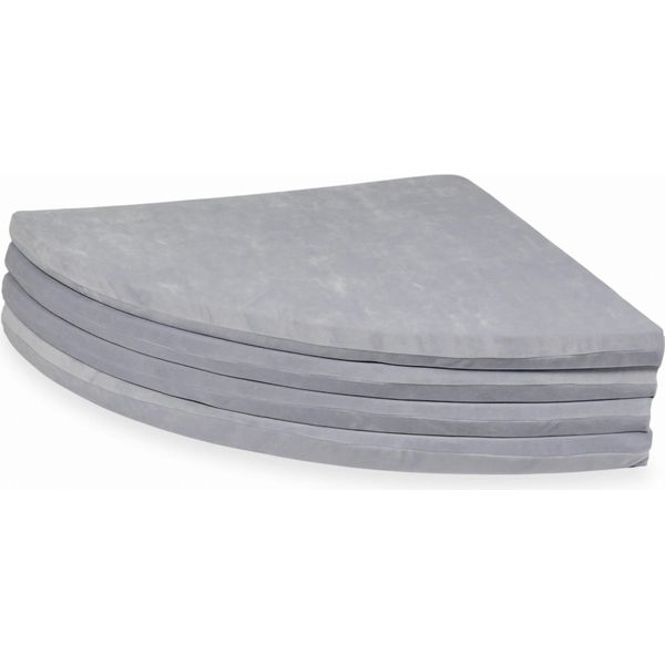 Tappeto Da Gioco 160 Cm Per Bambini, Rotondo, Pieghevole, Velvet Soft, Grigio Chiaro-image