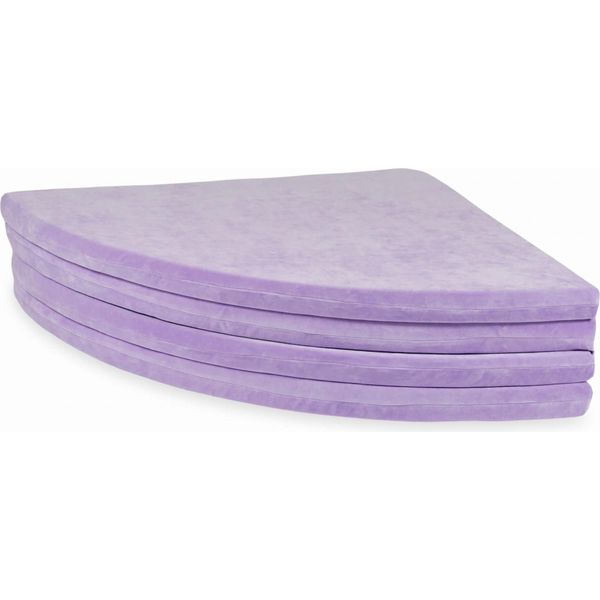 Tappeto Da Gioco 160 Cm Per Bambini, Rotondo, Pieghevole, Velvet Soft, Viola-image