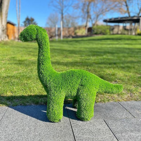 Aniplants, Figura In Erba, "Dinosauro"", Brachiosauro, Grande, Decorazione Da Giardino, 80 Cm"-image