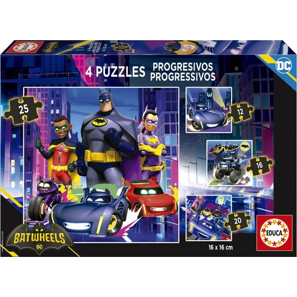 Educa Puzzle Batwheels 4In1 (12,16,20,25 Pezzi)-image
