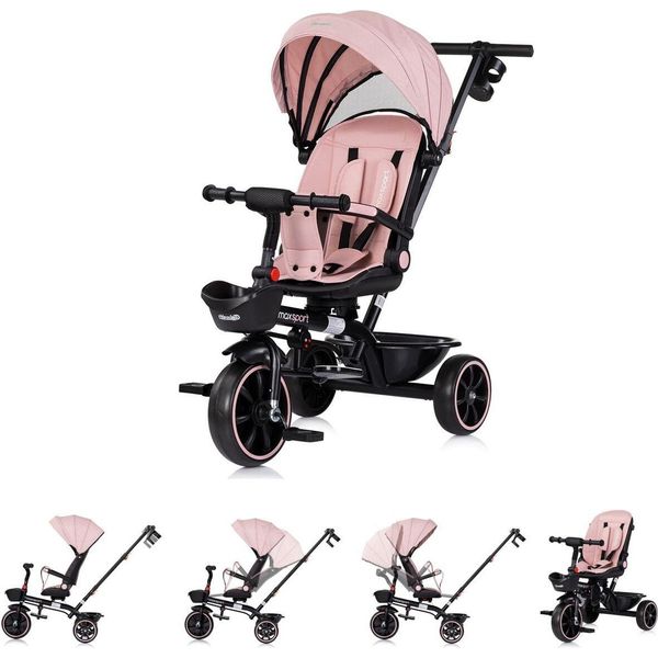 Chipolino Triciclo Max Sport 2 In 1, Triciclo, Portabicchieri, Sedile Reversibile, Cestino Rosa-image