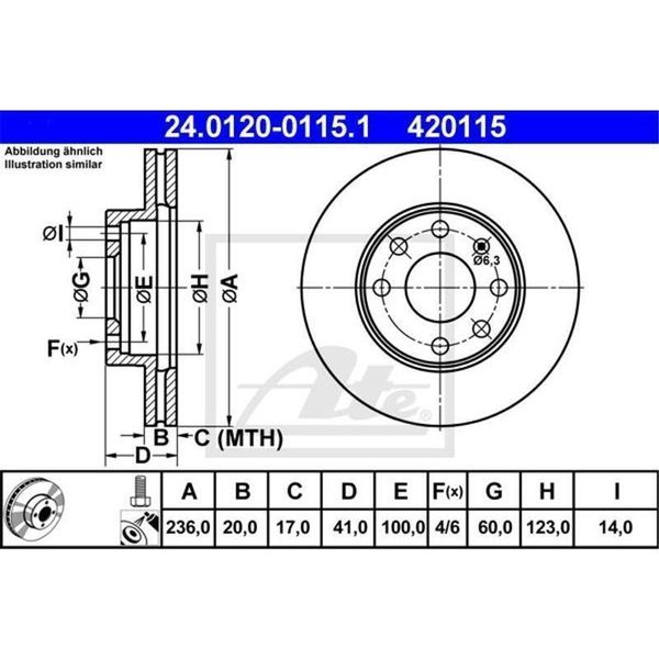 Disco Freno Ate 24.0120-0115.1-image