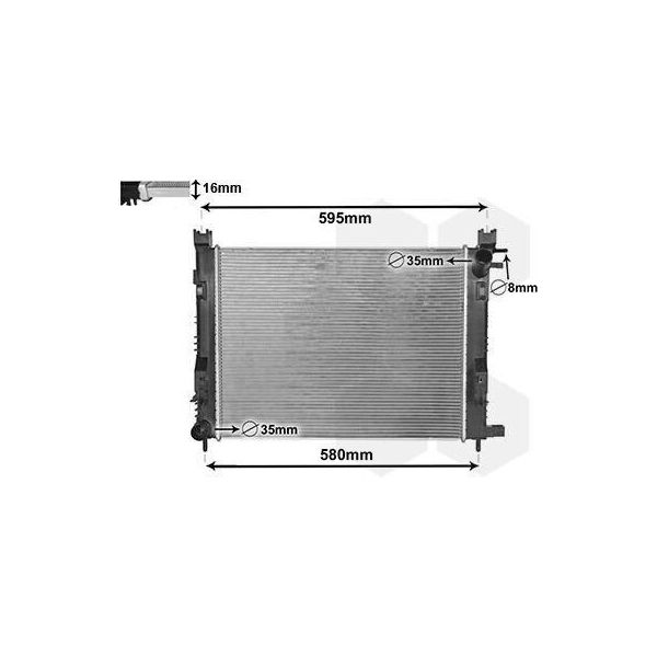 Van Wezel 15002007 - Oe 214100055R Radiatore, Raffreddamento Motore Per Lodgy, Logan, Sandero, Dokker, Duster, Captur I (H5, J5), Clio Iv-image