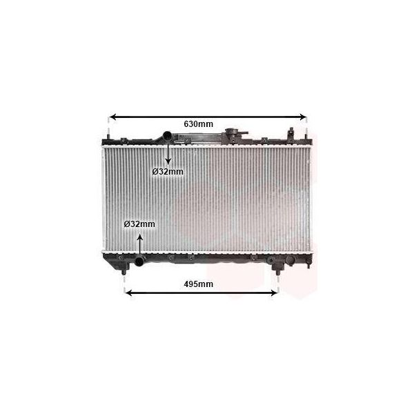 Van Wezel 53002237 Radiatore Radiatore Acqua Radiatore Motore Per Toyota Avensis Station Wagon (T22) Avensis (T22) Avensis Liftback (T22)-image