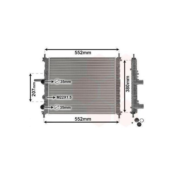 Van Wezel 17002182 - Oe 46420484 Radiatore, Raffreddamento Motore Per Marea, Bravo, Brava-image
