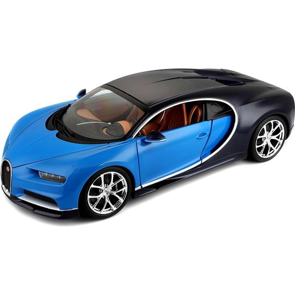 Bburago 18-11040 - Modellino Auto - Bugatti Chiron (Nero-Blu, Scala 1:18)-image