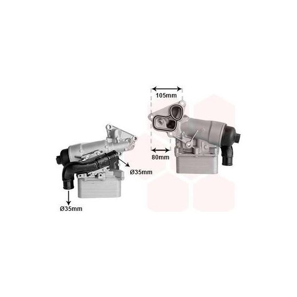 Van Wezel 43013710 Radiatore Olio Motore Per Opel Movano B Furgone (X62) Movano B Autobus (X62) Movano B Pianale / Telaio (X62) Per Renault Koleos-image