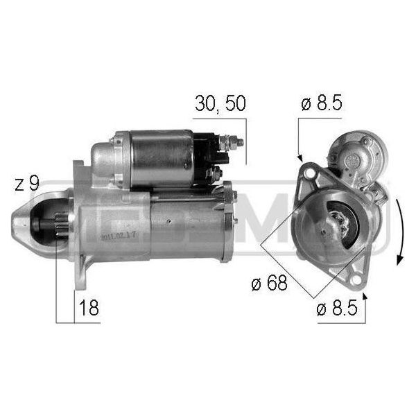 Era 220609A Motorino Di Avviamento 1,1 Kw Per Opel Corsa D Hatchback (S07) 12 V-image