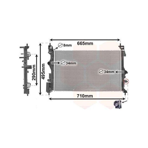 Van Wezel 37012716 - Oe 1300379 Radiatore, Raffreddamento Motore Per Adam, Corsa E (X15)-image