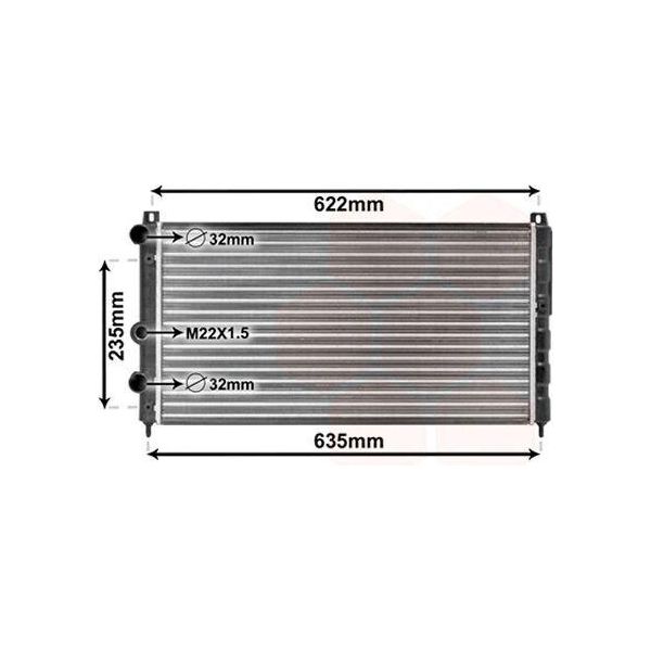 Van Wezel 76002003 Radiatore Radiatore Acqua Radiatore Motore Per Vw Caddy Ii Pickup (9U7) Per Skoda Felicia Ii (6U1) Felicia I Pickup (6UF, 6U7) Felicia I (6U1)-image