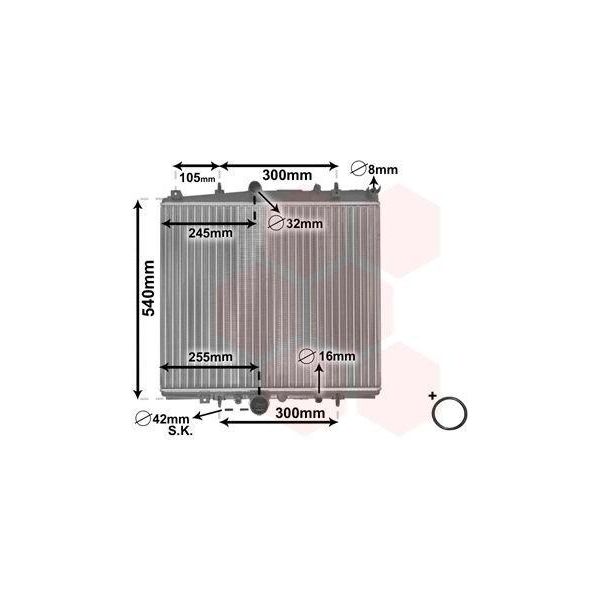 Van Wezel 40002237 - Radiatore Oe 1330A4, Raffreddamento Motore Per C8 (Ea, Eb), Ulysse, 807 (Eb)-image