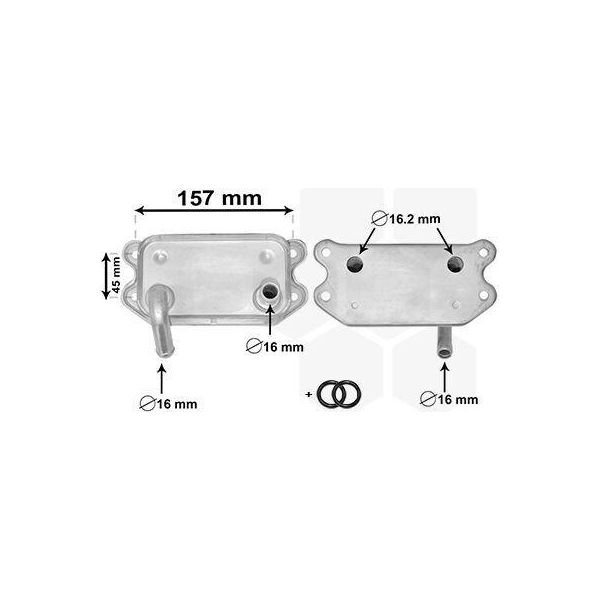 Van Wezel 59003154 - Radiatore Olio Oe 8677974 Per V70 I (875, 876), V70 Ii (285), S80 I (184), C70 I (872, 873), S60 I (384), S70 (874), XC70 (295)-image