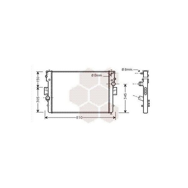 Van Wezel 28002057 Radiatore Raffreddatore Acqua Raffreddatore Motore Per Iveco Daily Iii Piattaforma/Telaio Daily Iii Box/Station Wagon Daily Iii Bus-image