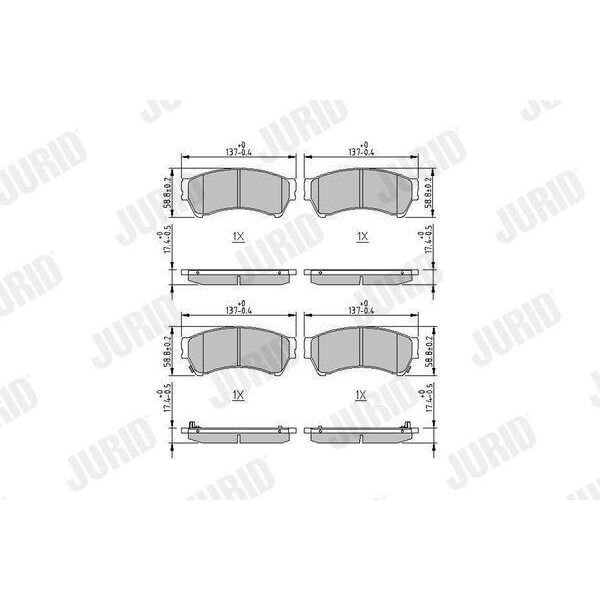 Set Di Pastiglie Freno Anteriori Jurid Per Mazda 6 Station Wagon (Gh) 572628J-image