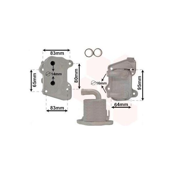 Van Wezel 37013713 Radiatore Olio Motore Per Opel Astra H Caravan (A04) Astra H Hatchback (A04) Astra H Berlina (A04) Astra H Box (L70)-image