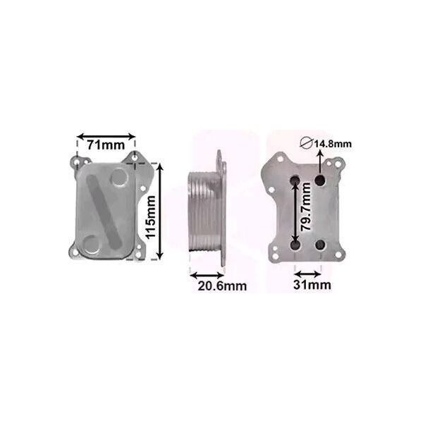 Van Wezel 17013702 Radiatore Olio Olio Motore Per Opel Corsa D Hatchback (S07) Corsa C Hatchback (X01) Meriva A (X03) Tigra Twintop (X04) Agila (B) (H08)-image