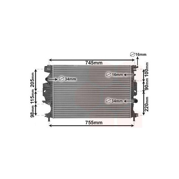 Van Wezel 18012716 - Oe 1768469 Radiatore, Raffreddamento Motore Per Galaxy (Ck), Mondeo V, S-Max (Cj, WA6)-image