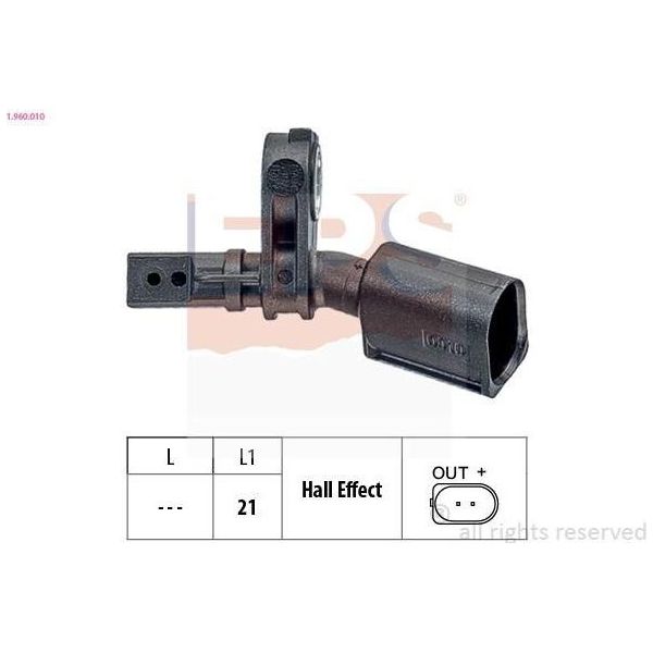 Sensore Eps Abs Velocità Ruota Anteriore Destra Per Vw Golf Vii Hatchback (5G1, BQ1, BE1, BE2) 1.960.010-image