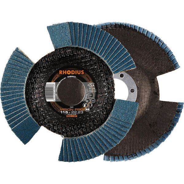 Dischi Lamellari Rhodius Acciaio Inox/Acciaio Vision Pro 115 X 22,23 Mm 10 Pezzi-image