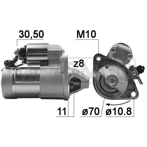 Era 220197A - Motorino Di Avviamento Oe S114 530, Motorino Di Avviamento Per Almera I (N15), Almera Ii (N16), Almera Tino (V10), Primera (P10), Primera (P11), Primera (P12), Primera (W10)-image