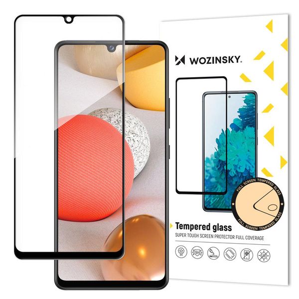 Wozinsky Super Duro Pieno Colla Vetro Temperato Per Schermo Intero Con Telaio Amichevole Caso Samsung Galassia A42 5G Nero-image