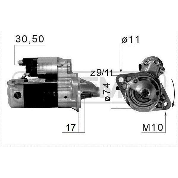 Era 220675A - Oe 28100 0D030 Motorino Di Avviamento, Starter Per Auris (E15), Avensis (T22), Avensis (T25), Celica (T23), Corolla (E11), Corolla (E12), Corolla (E15), Corolla Verso (E12), Mr 2 Iii (ZZW3), Rav 4 Ii (A2)-image