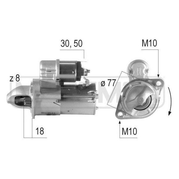 Era 220615A Motorino Di Avviamento 0,9 Kw Per Hyundai Getz (Tb) 12 V-image