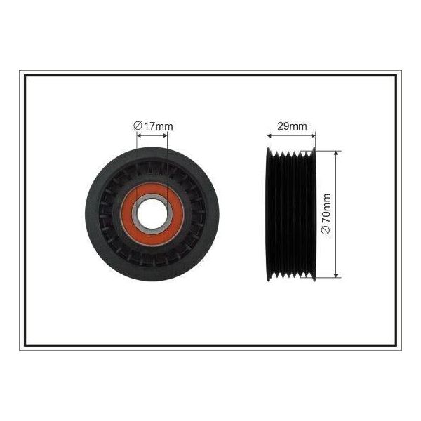 Caffaro 108-00 Puleggia Tenditore Cinghia A V 70Mm Per Vw Touareg (7P5, 7P6) Touareg (7LA, 7L6, 7L7) Phaeton (3D1, 3D2, 3D3, 3D4, 3D6, 3D7, 3D8, 3D9)-image