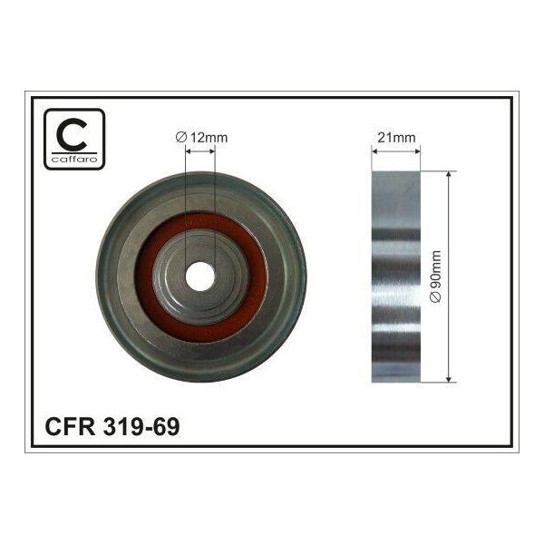 Caffaro 319-69 Puleggia Folle Cinghia A V 90Mm Per Toyota Avensis Estate (T25) Corolla Liftback (E11) Avensis (T25) Avensis Notchback (T25)-image