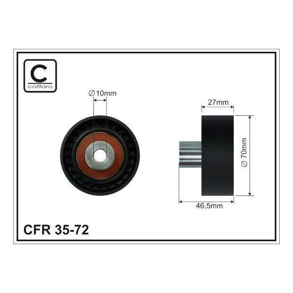Caffaro 35-72 Puleggia Folle Cinghia A V 70Mm Per Renault Espace Iii (JE0) Laguna I (B56, 556) Laguna I Grandtour (K56) Safrane Ii (B54)-image