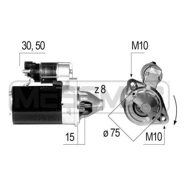 Era 220644A Motorino Di Avviamento 0,8 Kw Per Hyundai I10 (Pa) 12 V-image