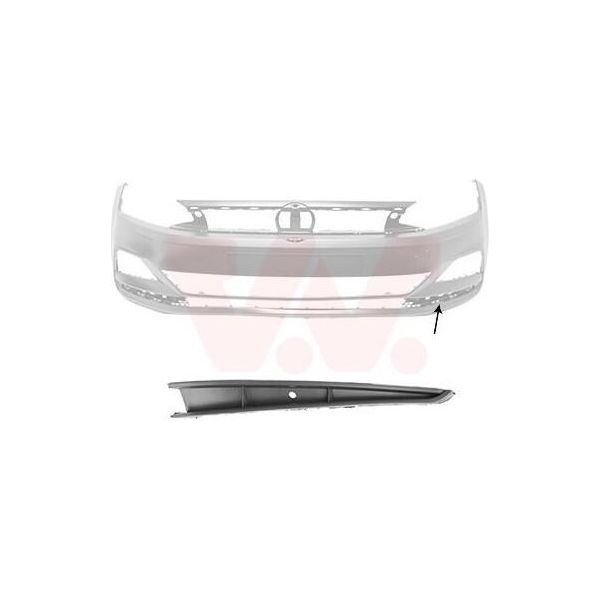 Van Wezel Griglia Di Ventilazione Griglia Paraurti Per Vw Polo (AW1, BZ1) Nero-image
