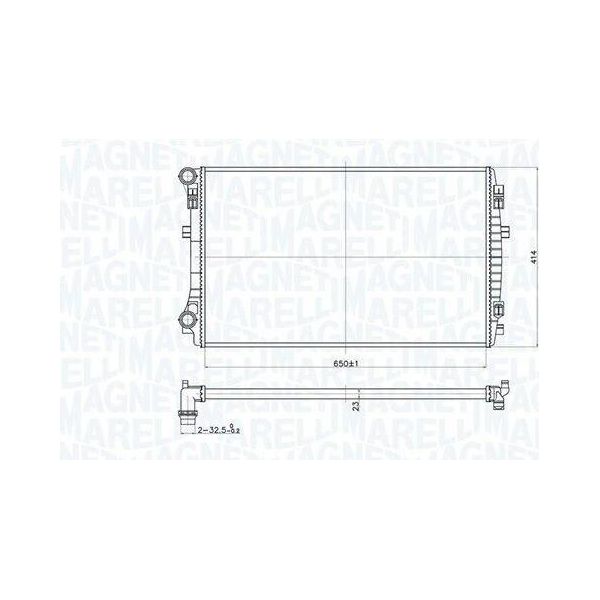 Magneti Marelli 350213173400 - Oe 5Q0121251EM Radiatore, Raffreddamento Motore Per Q3 (F3), Q3 (F3B), Q2 (Ga), A3 (8Y), A3 (8V), Tarraco (KN2), Leon (5F), Ateca (Kh), Yeti (5L), Superb Iii (3V), Octavia Iv (Nx), Octavia Iii (5E), Kodiaq, Karoq, Passat (3G), T-ROC, Tiguan (Ad, Ax), Tiguan (Bj, Bw), Touran (5T), Golf Viii, Golf Vii, Golf Sportsvan (AM1, AN1), Golf (BA5, BV5), Arteon (3H)-image