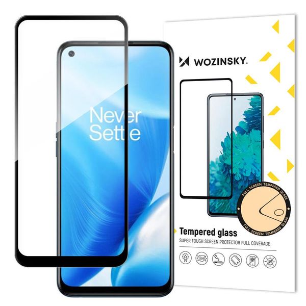 Wozinsky Super Durable Full Glue Vetro Temperato Con Telaio Custodia Amichevole Oneplus Nord N200 5G Nero-image