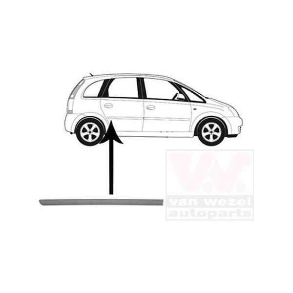 Van Wezel Modanatura Porta Posteriore Destra Per Opel Meriva A (X03) 3781426-image