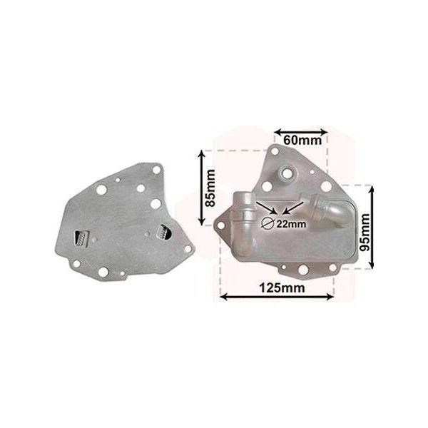 Van Wezel 17013704 Radiatore Dell'olio Motore Per Opel Combo Furgone/Station Wagon (X12) Combo Combi / Tour (X12) Per Fiat Grande Punto (199) Punto Evo (199) Linea-image