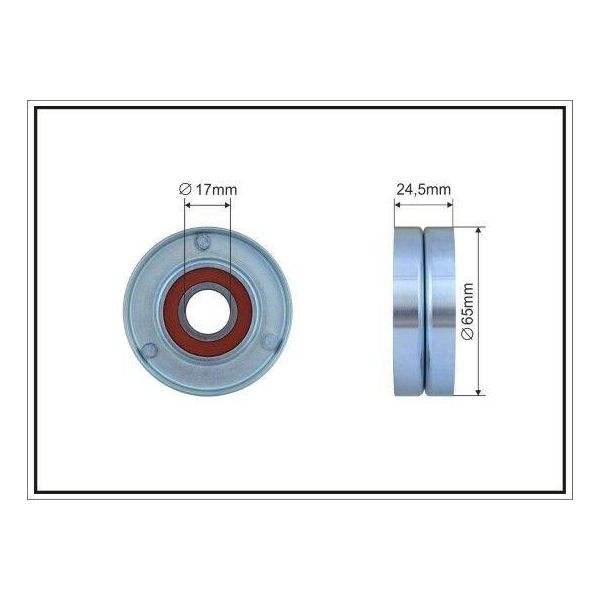Caffaro 500514 Rullo Tenditore Cinghia Trapezoidale Dentata 65 Mm Per Vw Golf Vi (5K1) Polo Hatchback (6R1, 6C1) Golf Plus (5M1, 521) Touran (1T3) Caddy Iii Station Wagon-image