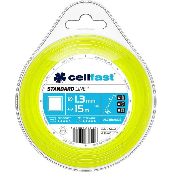 Cellfast Standard Damil Per Tosaerba - Profilo Quadrato, 2,7 Mm X 15 M-image