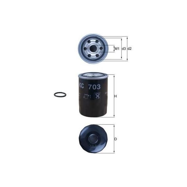 Filtro Carburante Mahle Kc 703D Per Mazda 3 Hatchback (Bp) Filtro Avvitabile-image