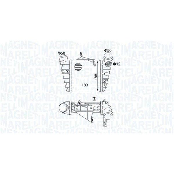 Magneti Marelli 351319204750 - Intercooler Oe 6Q0145805A Per Ibiza (6L), Cordoba (6L), Roomster (5J), Fabia Ii (54), Fabia I (6Y), Polo (9N), Fox (5Z)-image