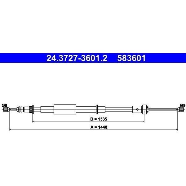 Cavo Freno A Mano Ate Cavo Freno Di Stazionamento Per Renault Modus / Grand Modus (F/JP0) Posteriore Destro 24.3727-3601.2-image