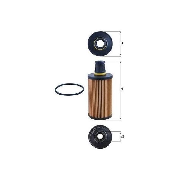 Mahle Ox 1338D - Filtro Olio Oe LR133455 Per Range Rover Velar (L560), Range Rover Sport (L494), Range Rover Iv (L405), Defender (L663)-image