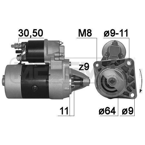 Era 220182A Motorino Di Avviamento 0,9Kw Per Fiat Panda (169) 12V-image
