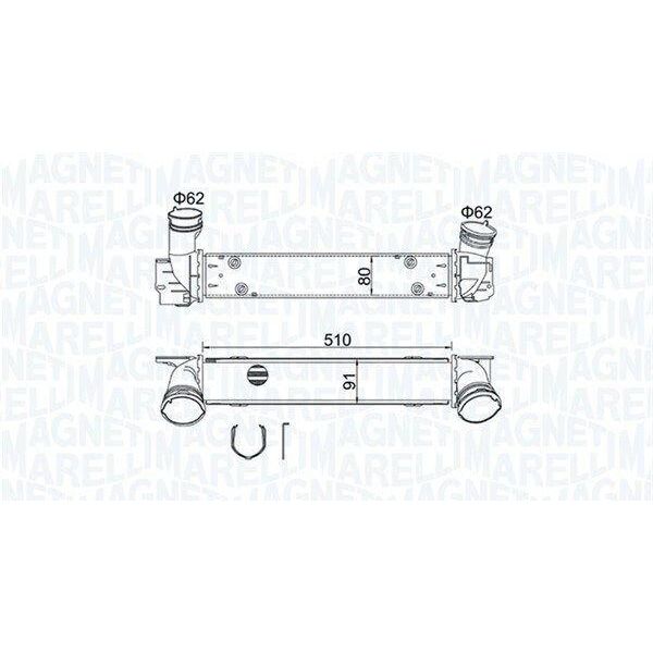 Magneti Marelli 351319204880 - Intercooler Oe 17517524916 Per X1 (E84), Serie 3 (E91), Serie 3 (E92), Serie 3 (E93), Serie 3 (E90), Serie 1 (E82), Serie 1 (E88), Serie 1 (E87), Serie 1 (E81)-image