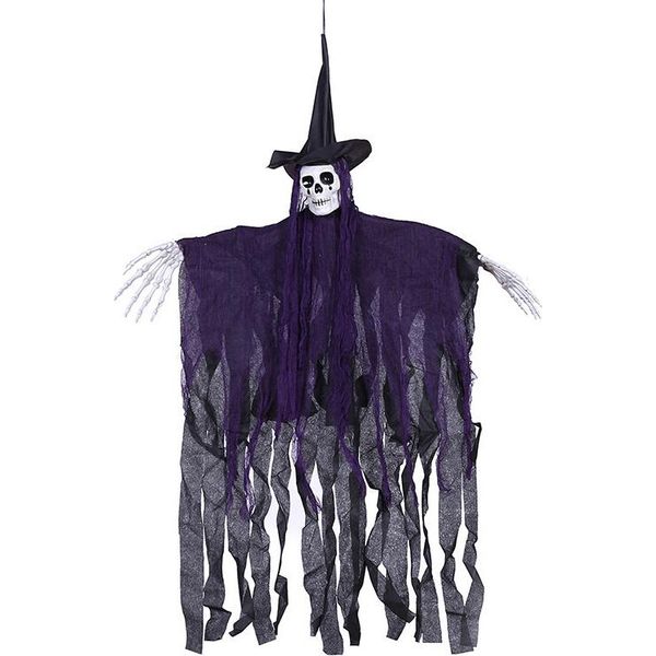Ornamenti Appesi Dei Mietitori Di Halloween, Fantasmi Scheletrici Appesi Per Le Migliori Decorazioni Di Halloween Per Interni Ed Esterni, Decorazione Della Casa Infestata, Viola-image