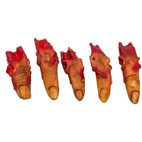 5 Dita Mozzate Oggetti Di Scena Di Halloween Dita Di Pollice Finte Decorazioni Di Halloween Oggetti Di Scena Dell'orrore Parti Del Corpo Di Halloween Spaventosi Trucchi,-image
