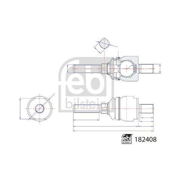 Febi Bilstein 182408 Giunto Assiale Asta Di Guida Anteriore Sinistro Anteriore Destro-image