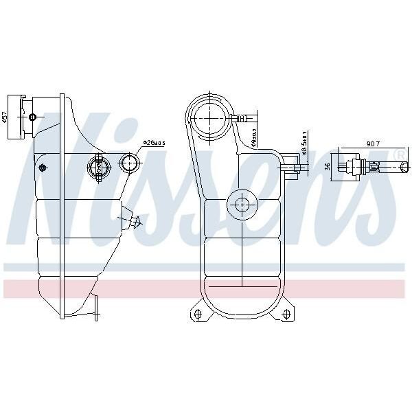 Serbatoio Di Compensazione Nissens Per Liquido Di Raffreddamento Adatto Per MERCEDES-BENZ Berlina (W124) Acqua Di Raffreddamento 996364-image