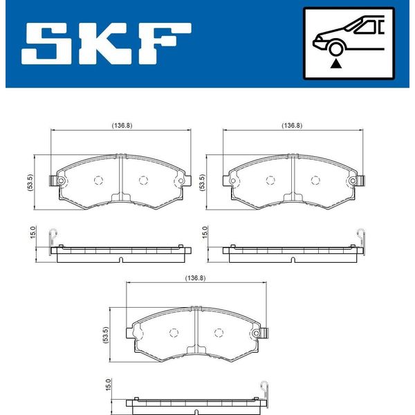 Skf Set Di Pastiglie Freno Pastiglie Freno Anteriori Per Hyundai Coupe (Rd) Vkbp 80827 A-image